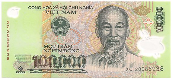 Vietnam polymer 100,000 Dong 2020 banknote, 100000₫, face