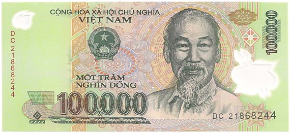 Vietnam polymer 100,000 Dong 2021 banknote, 100000₫, face
