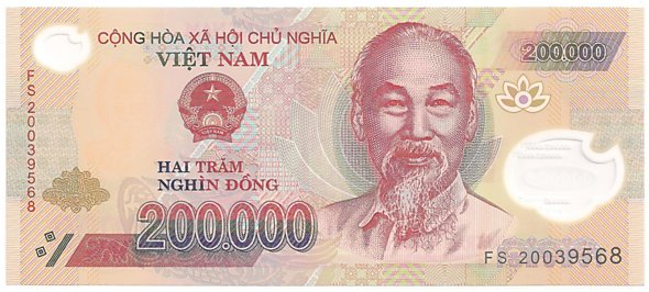 Vietnam polymer 200,000 Dong 2020 banknote, 200000₫, face