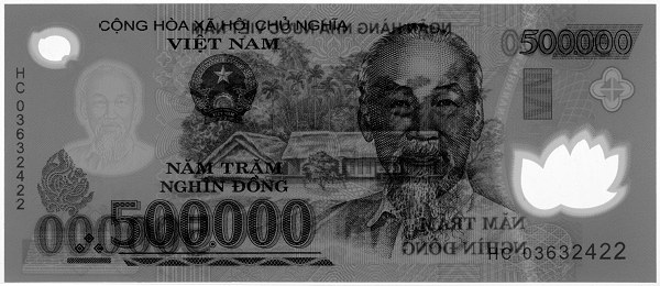 Vietnam polymer 500,000 Dong 2003 banknote, 500000₫, watermark