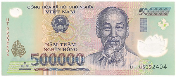 Vietnam polymer 500,000 Dong 2005 banknote, 500000₫, face