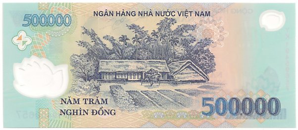 Vietnam polymer 500,000 Dong 2019 banknote, 500000₫, back