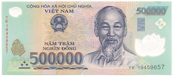 Vietnam polymer 500,000 Dong 2019 banknote, 500000₫, face