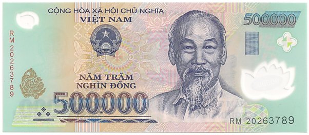 Vietnam polymer 500,000 Dong 2020 banknote, 500000₫, face