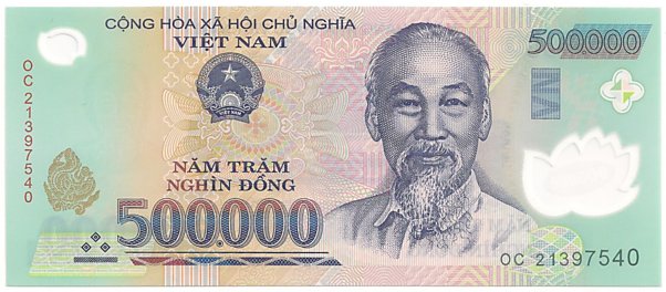 Vietnam polymer 500,000 Dong 2021 banknote, 500000₫, face