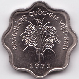 South Vietnam 5 Dong 1971 coin, reverse