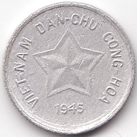 Vietnam 20 Xu 1945 coin, obverse