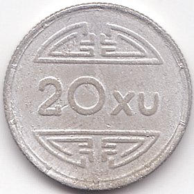 Vietnam 20 Xu 1945 coin, reverse