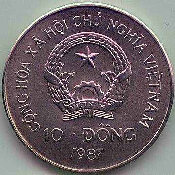 Vietnam 10 Dong 1987 coin, obverse