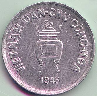 Vietnam 5 Hao 1946 coin, obverse
