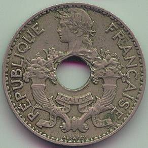 French Indochina 5 cent 1930 coin, obverse