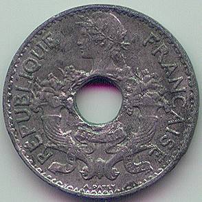 French Indochina 5 cent 1938 fake coin, obverse
