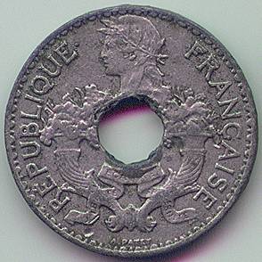 French Indochina 5 cent 1939 fake coin, obverse