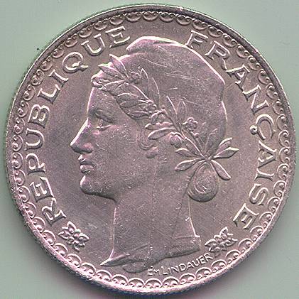 French Indochina 1 piastre 1931 silver coin, obverse