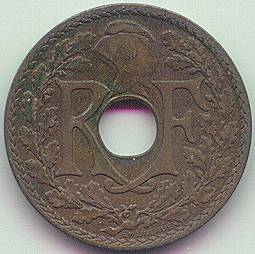 French Indochina 1/2 cent 1936 coin, obverse