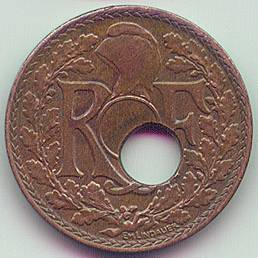 French Indochina 1/2 cent 1939 coin error, obverse