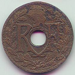 French Indochina 1/2 cent coin error, obverse