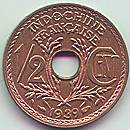 French Indochina 1/2 Cent 1939 coin