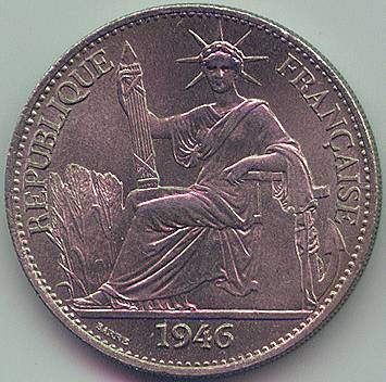 French Indochina 50 cent 1946 coin, obverse