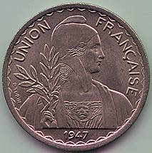 French Indochina Piastre 1947 coin