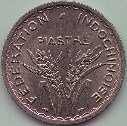 French Union 1 piastre 1947 coin, reverse