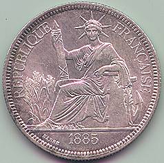 French Indochina Piastre 1885 coin
