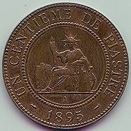 French Indochina 1 Cent 1895 coin