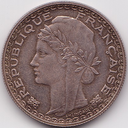 French Indochina 1 piastre 1931 essai silver coin, obverse