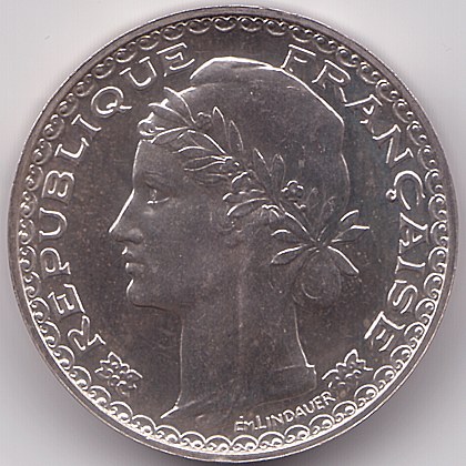 French Indochina 1 piastre 1931 essai/piefort silver coin, obverse