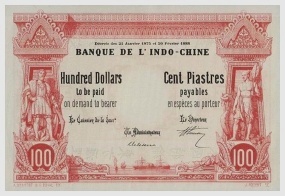 French Indochina 100 Piastres 1893 Haiphong banknote