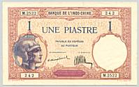 Banque de l'Indo-Chine une piastre banknote 1921