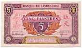 French Indochina 5 Piastres 1942 banknote