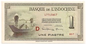 French Indochina 1 Piastre 1945 banknote