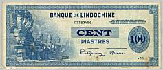 French Indochina 100 Piastres 1945 banknote
