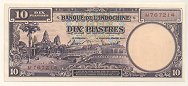 French Indochina 10 Piastres 1947 banknote