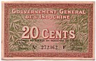 French Indochina 20 Cents 1939 banknote