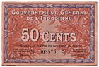 French Indochina 50 Cents 1939 banknote