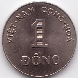 South Vietnam 1 Dong 1964 coin, obverse