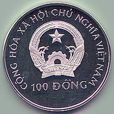 Vietnam 100 Dong 1989 coin, reverse