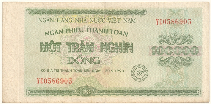 Vietnam banknote Ngan Phieu 100000 Dong 1992 (20-05-1993), face