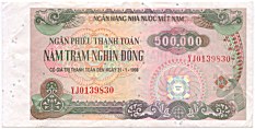 Vietnamese bearers cheques 1992-2002