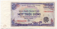 Vietnam >1,000,000 Dong (30-09-1999) banknote
