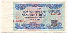 Vietnam 5,000,000 Dong (31-07-2000) banknote