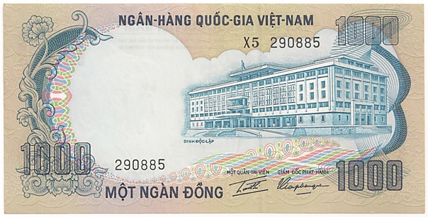 South Vietnam banknote 1000 Dong 1972, face