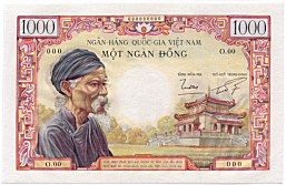 South Vietnam 1000 Dong 1955 banknote