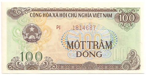 Vietnam banknote 100 Dong 1991, 100₫, face