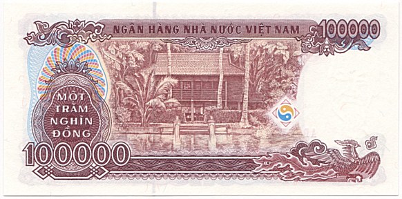 Vietnam banknote 100,000 Dong 1994, 100000₫, back