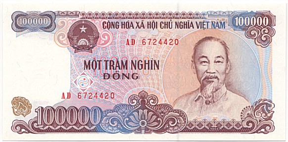 Vietnam banknote 100,000 Dong 1994, 100000₫, face