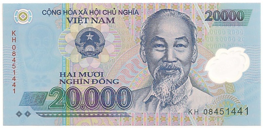 Vietnam polymer 20,000 Dong 2008 banknote, 20000₫, face