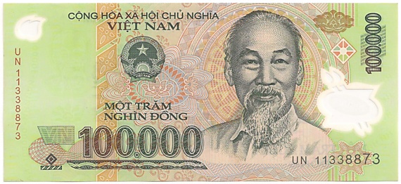 Vietnam polymer 100,000 Dong 2011 banknote, 100000₫, face